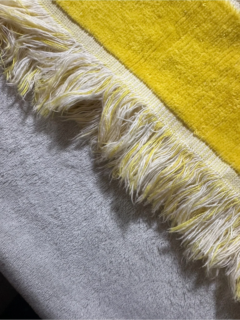 Vintage MCM Floral Fringed Cotton Towel 21x42